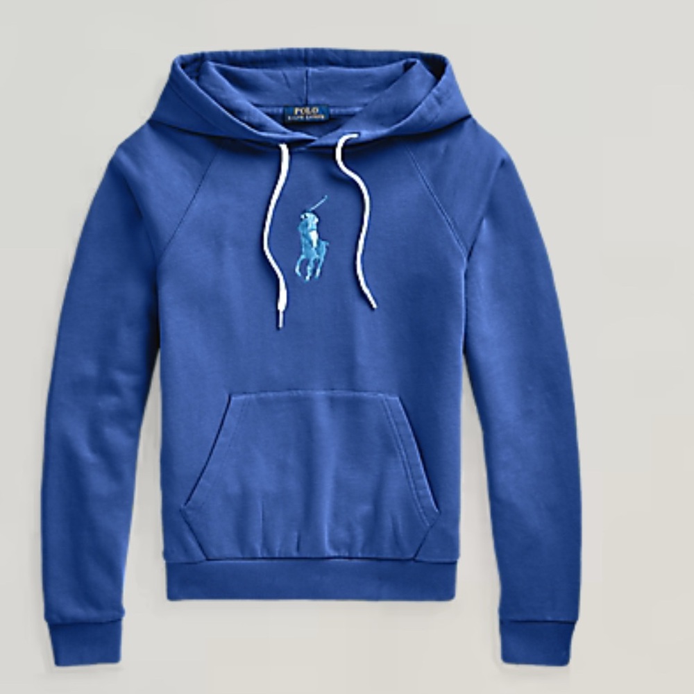 Polo Ralph Lauren Women’s Big Pony Fleece Hoodie Blue Size L